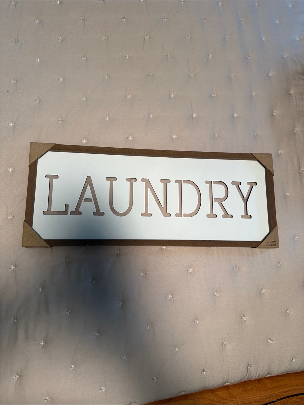 Laundry Wall Sign - White and Brown Home Bath Décor